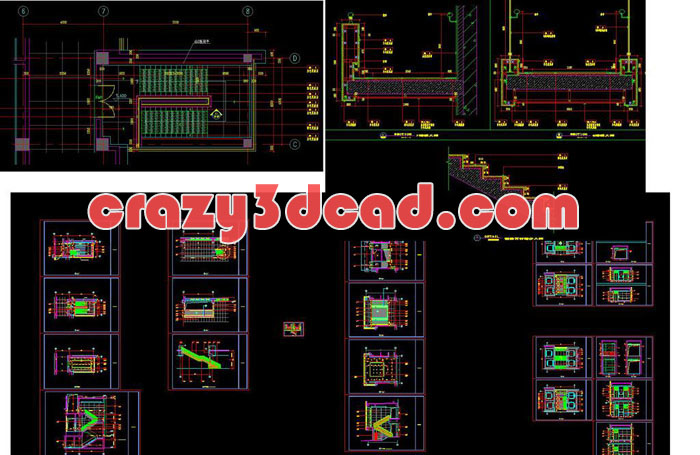 Elevator hall stairs cad detail